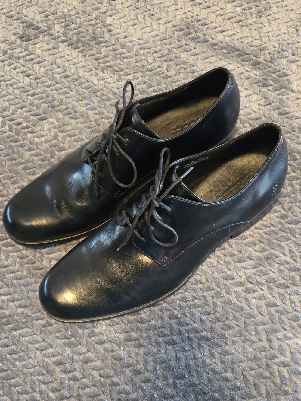 BORN Black Men's Leather Lace-Up Dress Shoes Size 13
